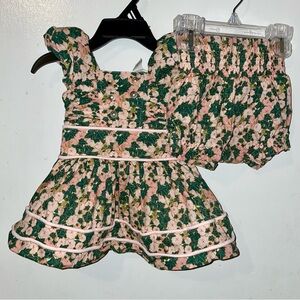 Kate Quinn Pink and Green Floral Baby Wonderland Dress